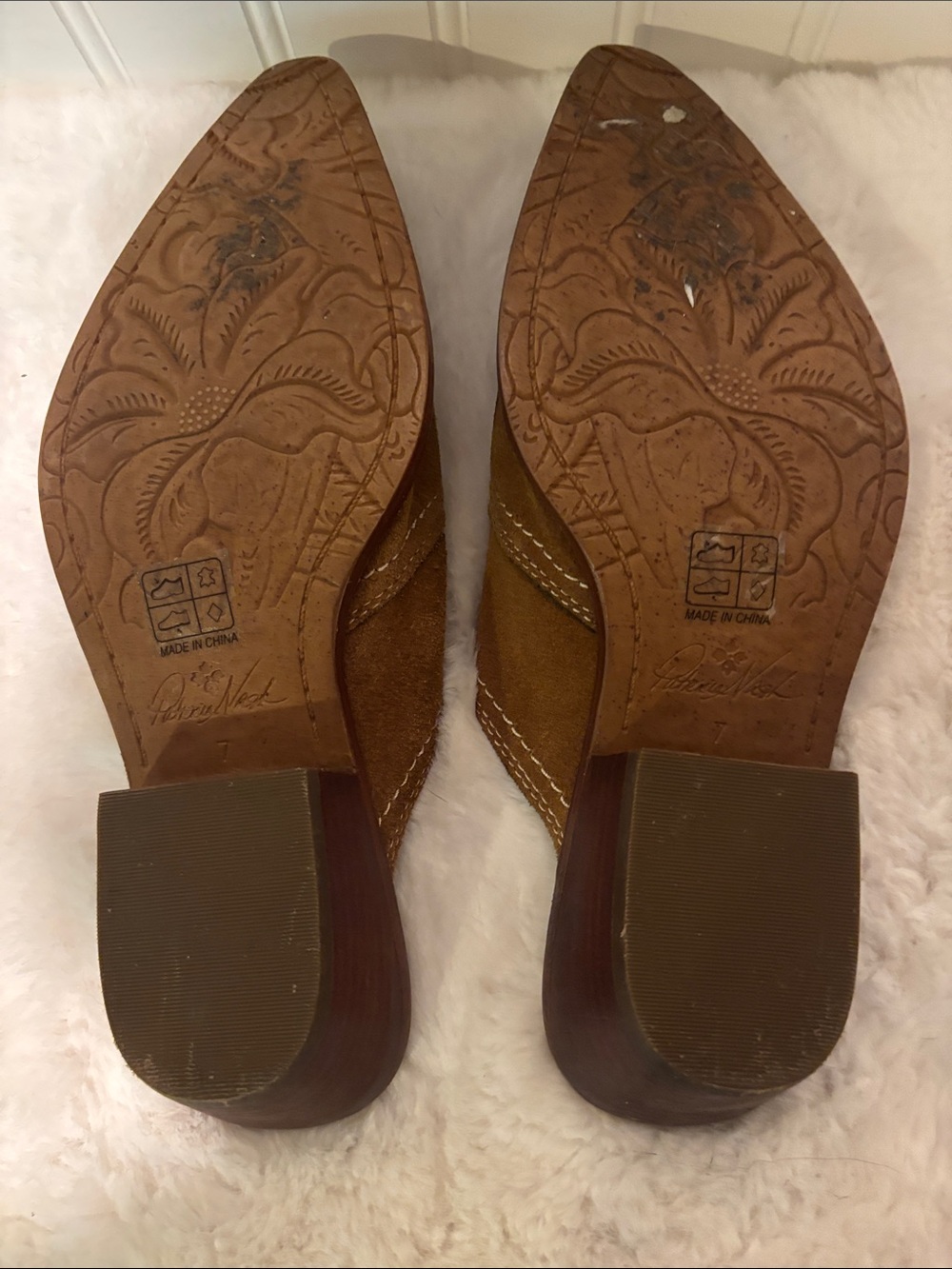 Patricia Nash Battista Suede Mules with Western Embroidery Sz 7 - Picture 4 of 5